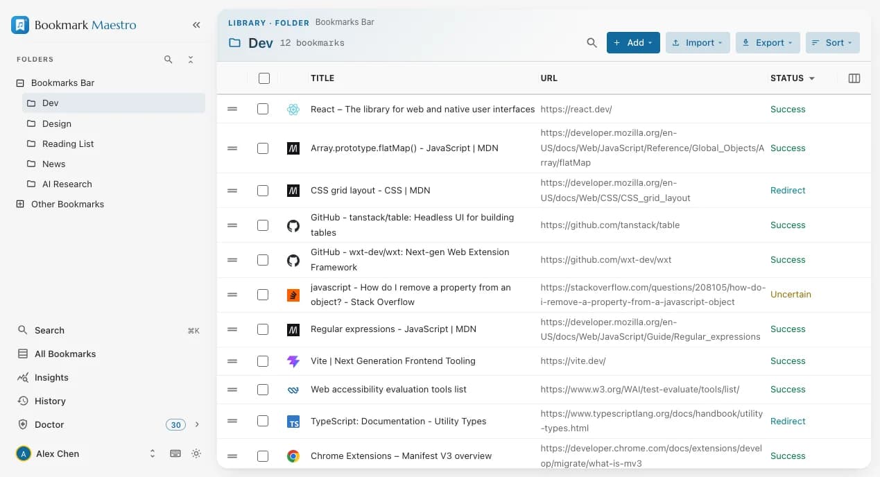 Create, Move and Delete interface screenshot